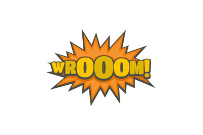 Comic boom sticker icon, flat style