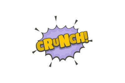 Comic boom crunch icon, flat style
