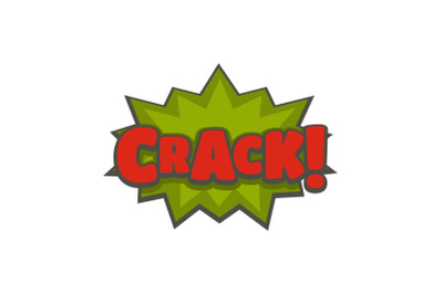 Comic boom crack icon, flat style