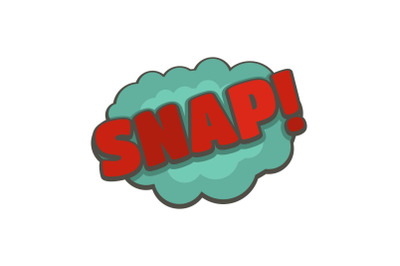 Comic boom snap icon, flat style
