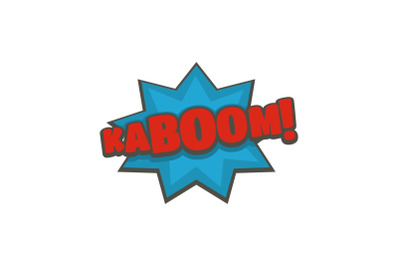 Comic boom kaboom icon, flat style