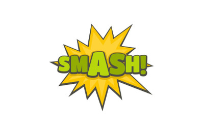 Comic boom smash icon, flat style