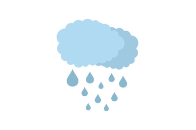 Cloud rain icon, flat style