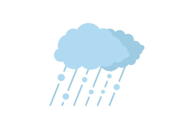 Cloud rain snow icon, flat style