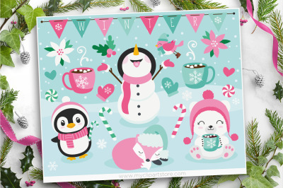 Christmas - Frosty Friends Vector Clipart