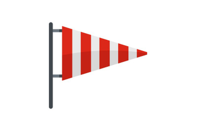 Meteorology windsock icon, flat style