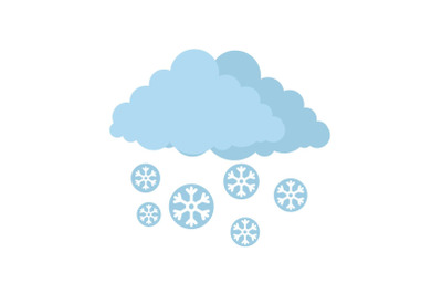 Snow cloud holiday icon, flat style