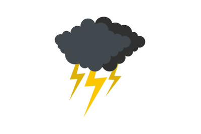 Cloud thunder flash icon, flat style