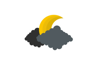 Moon icon, flat style