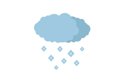 Snow cloud icon, flat style