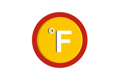 Fahrenheit icon, flat style