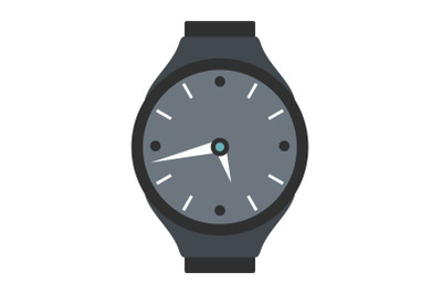 Wristwatch round icon, flat style