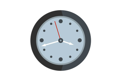 Clock design icon, flat style