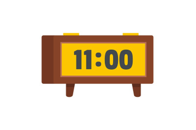 Alarm clock retro icon, flat style