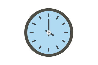 Clock time icon, flat style