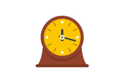 Clock vintage icon, flat style