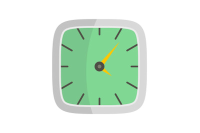 Clock wall icon, flat style