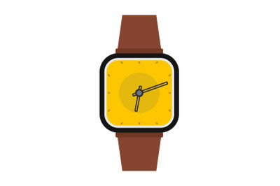 Wristwatch retro icon, flat style