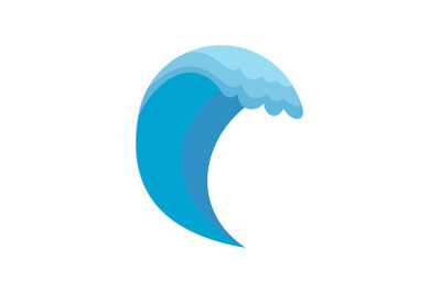 Wave icon, flat style