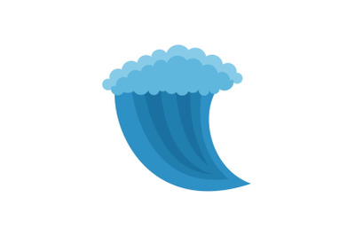 Wave water icon, flat style