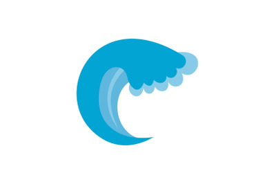 Wave water summer icon, flat style