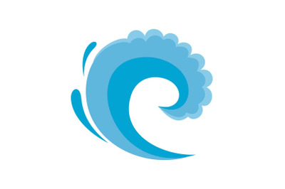 Wave water surfing icon, flat style