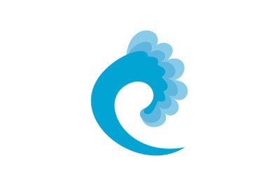 Wave ocean icon, flat style