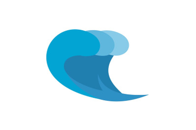 Wave surf icon, flat style