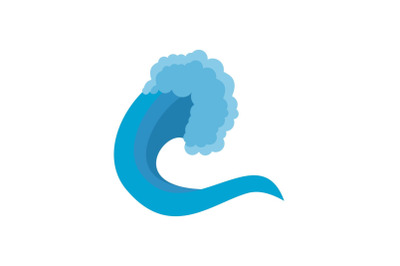 Wave nature icon, flat style