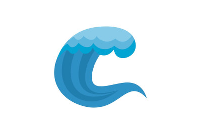 Wave summer icon, flat style