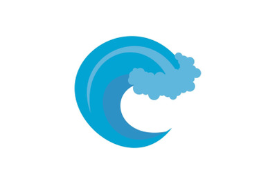 Wave storm icon, flat style
