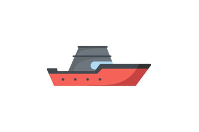 Ship transport icon, flat style
