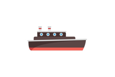 Ship travel icon, flat style