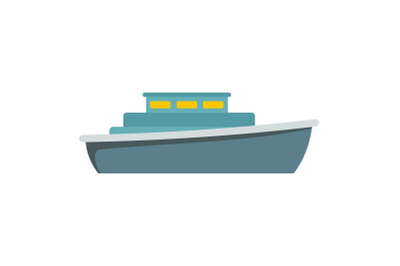 Ship design icon, flat style
