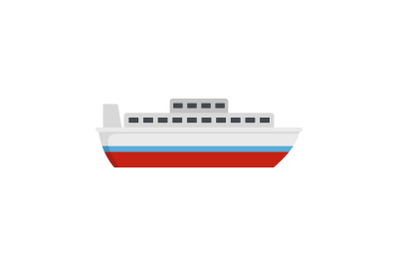 Ship travel cruise icon, flat style