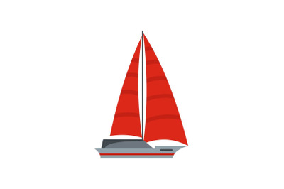 Yacht modern icon, flat style