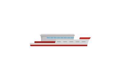 Ship river icon, flat style