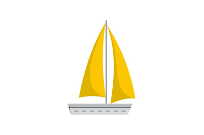 Yacht travel icon, flat style