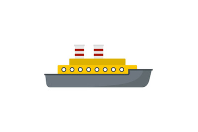 Steamship icon, flat style