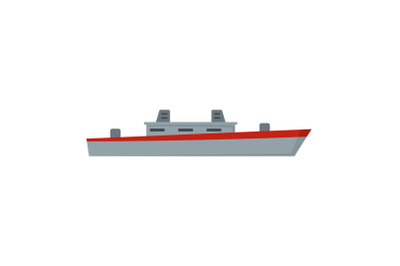 Ship military icon, flat style