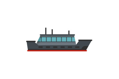 Ship trip icon, flat style