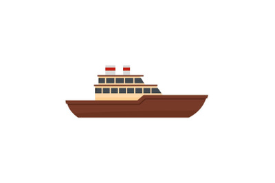 Yacht ocean icon, flat style