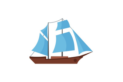 Ship excursion icon, flat style