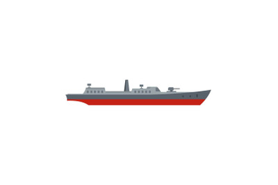 Ship combat icon, flat style