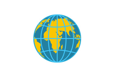 Planet earth icon, flat style.