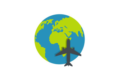 World tourism icon, flat style.