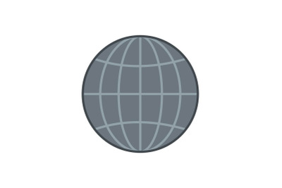 Global icon, flat style.
