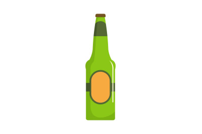 Bottle beer icon, flat style.