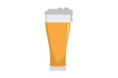 Glass of beverage icon, flat style.