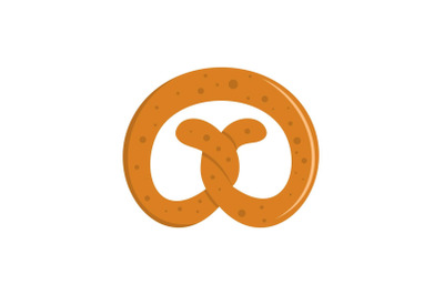 Pretzel icon, flat style.